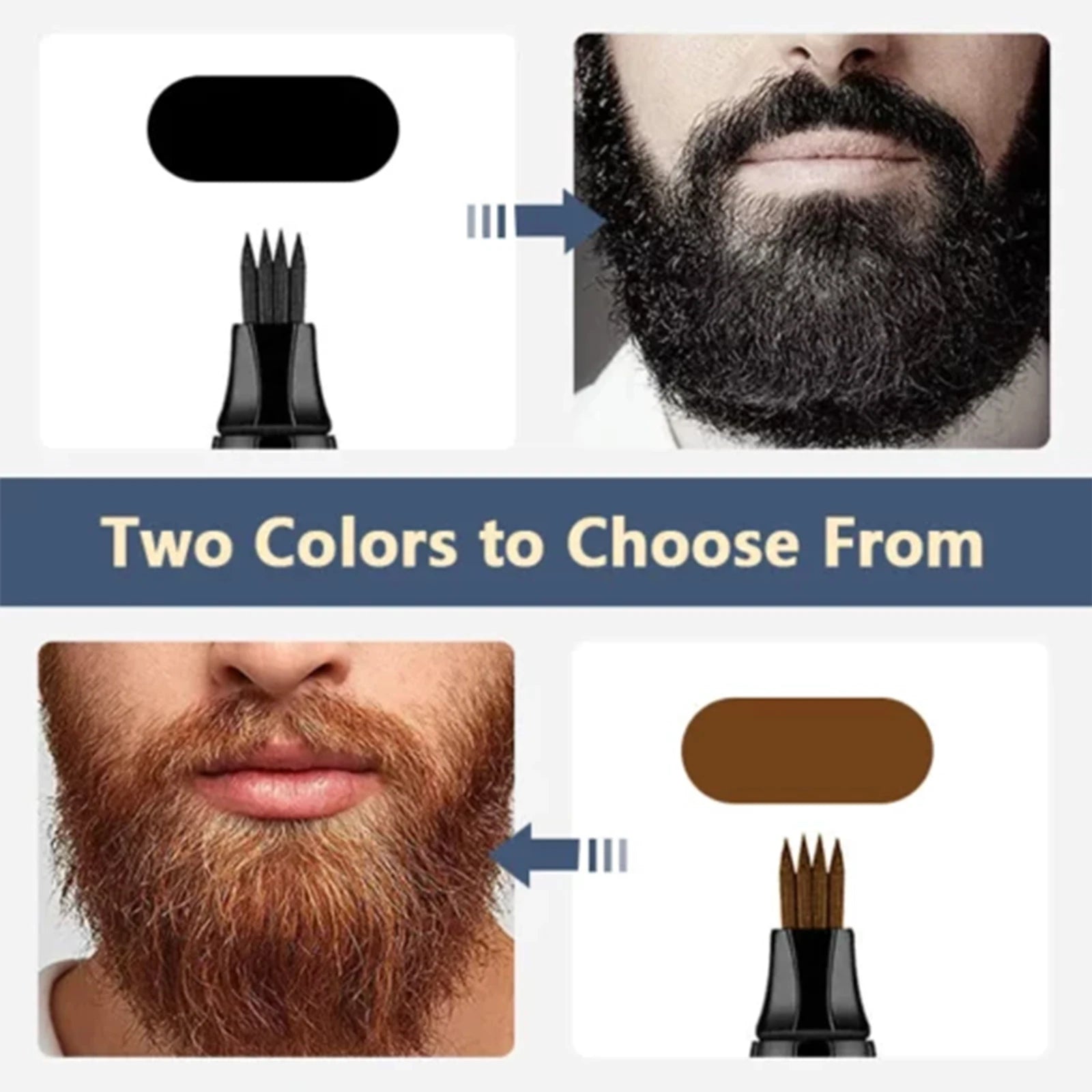 Beard Pen Filler Penci With Brush Kit Waterproof Long Lasting Repair Moustache Coloring Shaping Tools Hair Eyebrow Pencil
