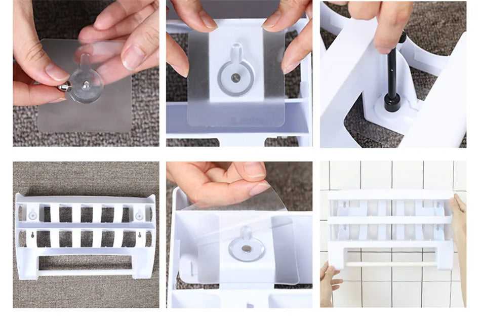 Large Food Cling Film Dispenser 4 In 1 Wall-Mounted Plastic Wrap Cutter Aluminium Foil Dispenser Kitchen Accessories Organizer
