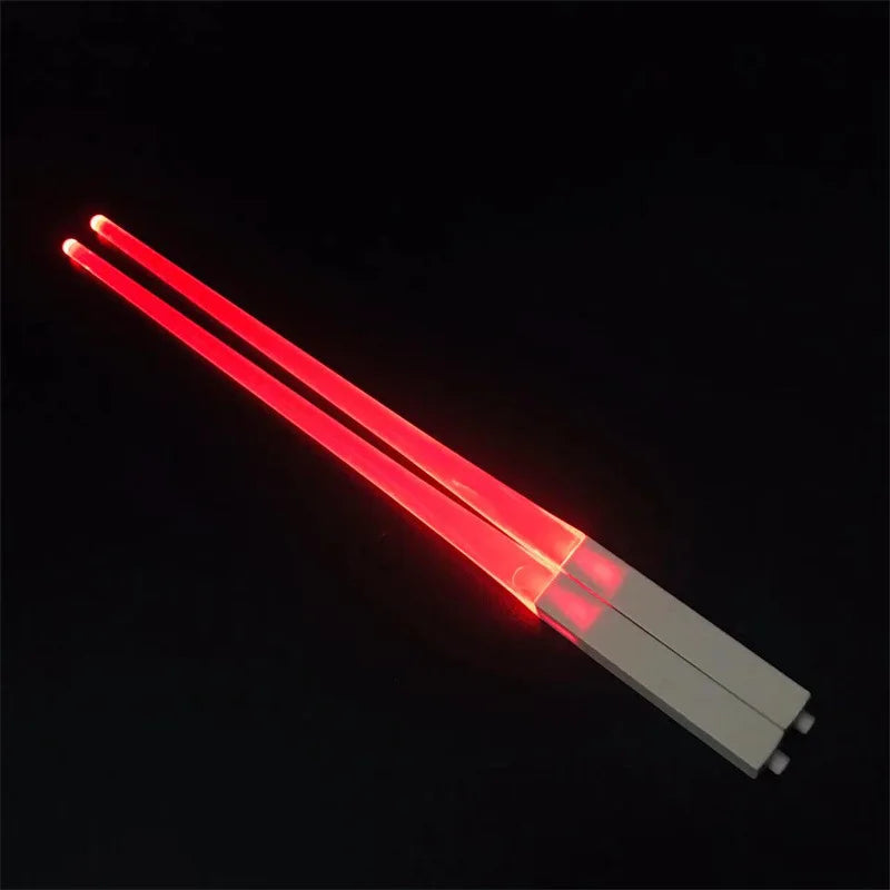 1 Pair LED Lightsaber Chopsticks Luminous Reusable Kitchen Light Up LED Chopstick Glowing BPA Free Food Safe Chopsticks