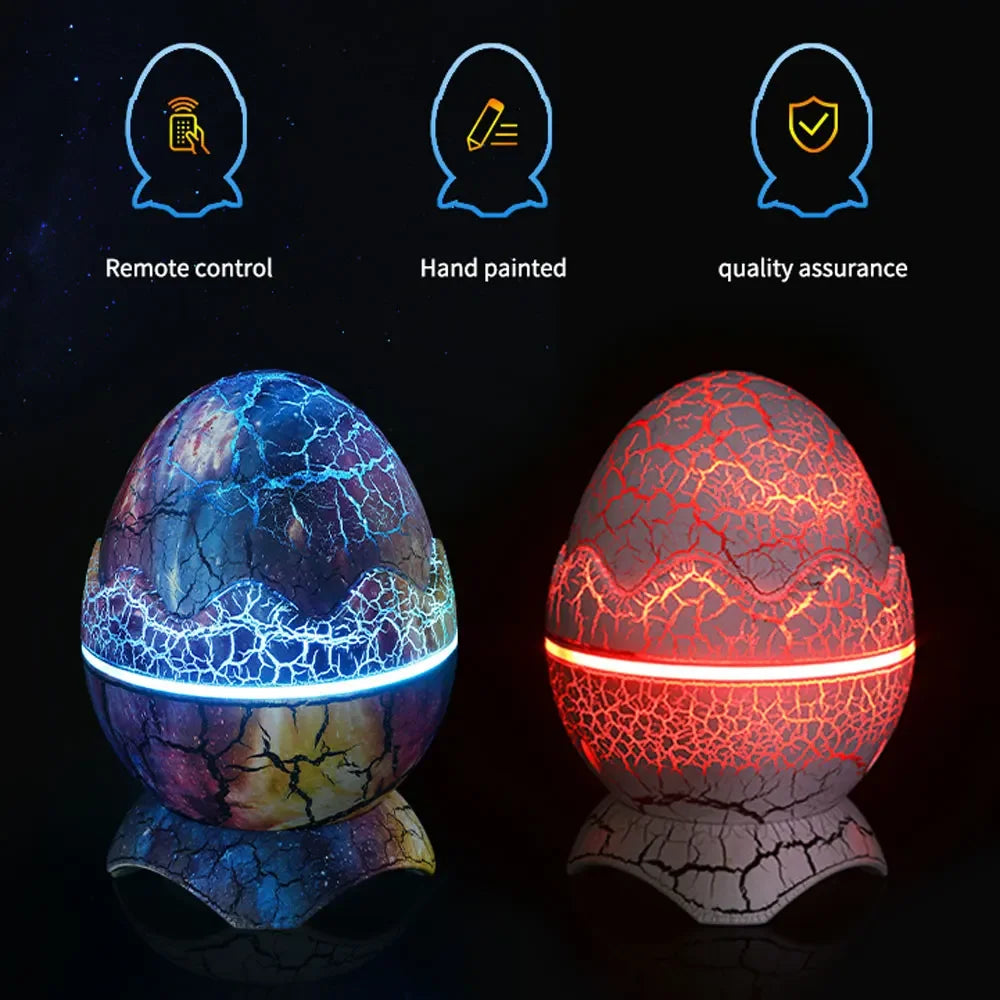 Dinosaur Egg Galaxy Projector with Remote Control Bluetooth Speaker LED Night Light Starry Sky Projection Light Children's Gift