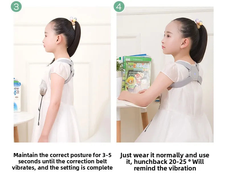 Adjustable Posture Corrector Smart Back Brace Vibration Reminder Invisible Shoulder Support For Neck Pain Relief Adult Kid