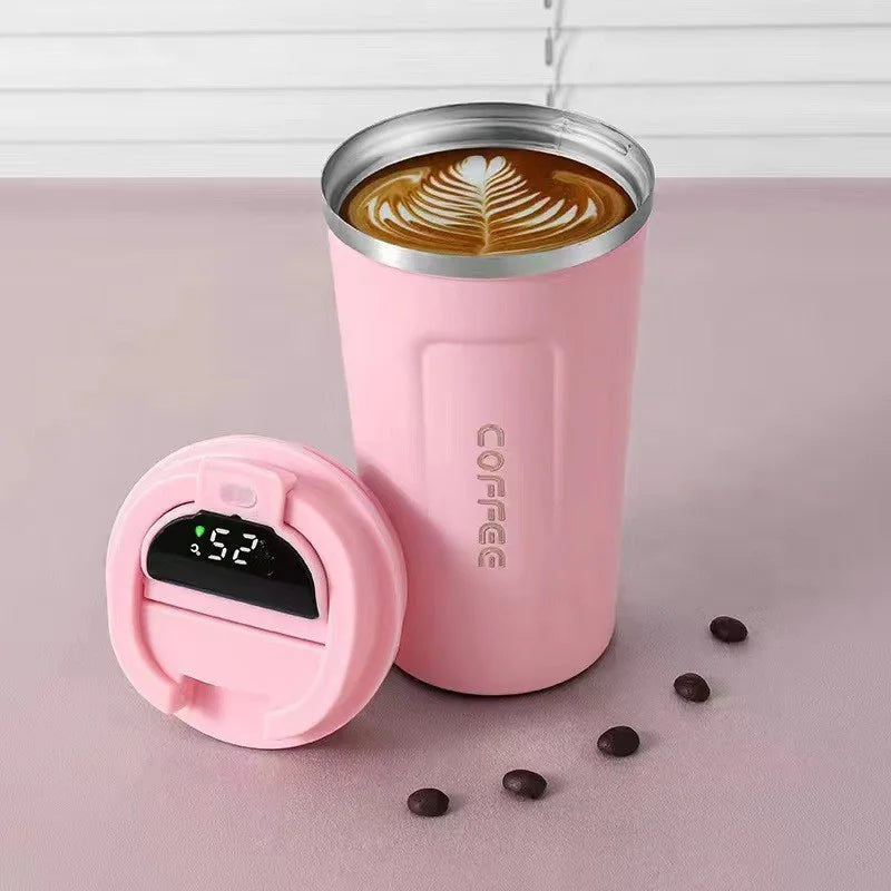 380/510ml Thermos Coffee Mug Stainless Steel Insulated Cup Temperature Display Car Portable Vacuum Bottle Insulated Water Bottle