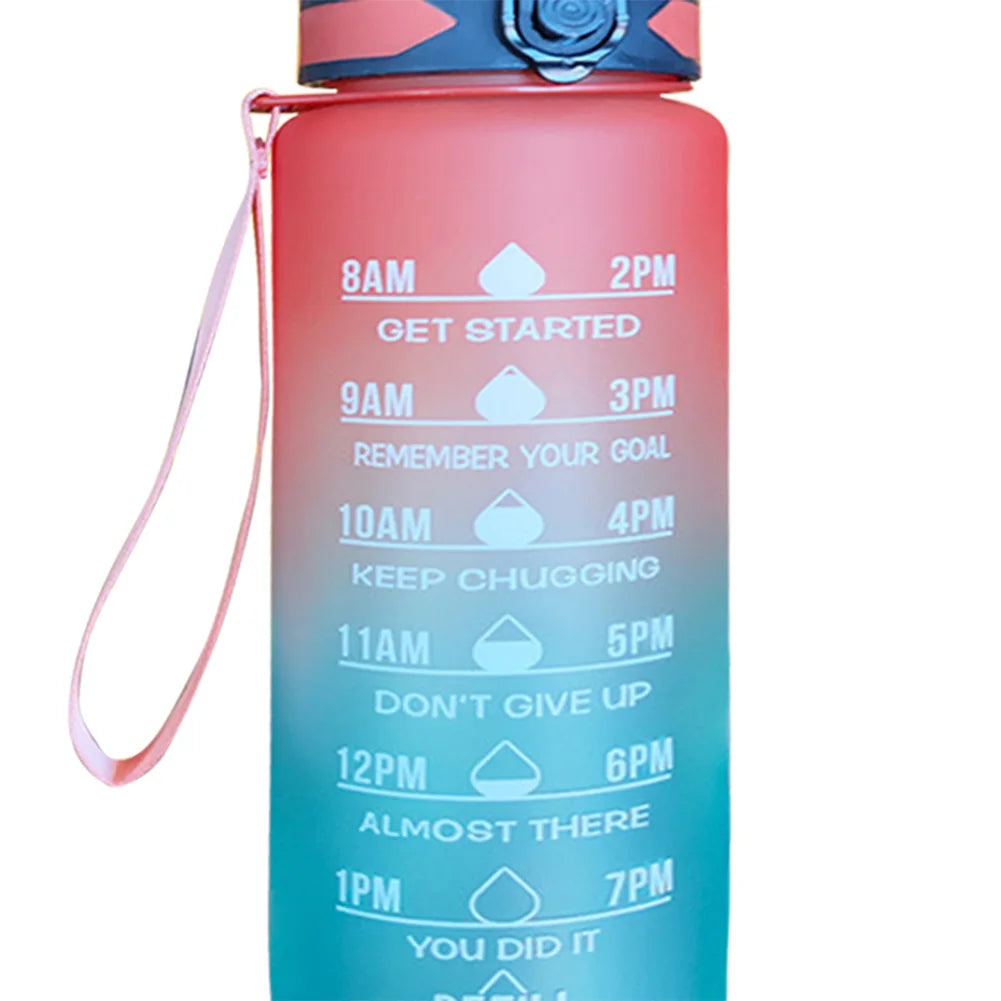 Portable Water Bottle Water Cups Motivational Sports Water bottle with Time Maker Leak-proof Cup for Outdoor Sport Fitness
