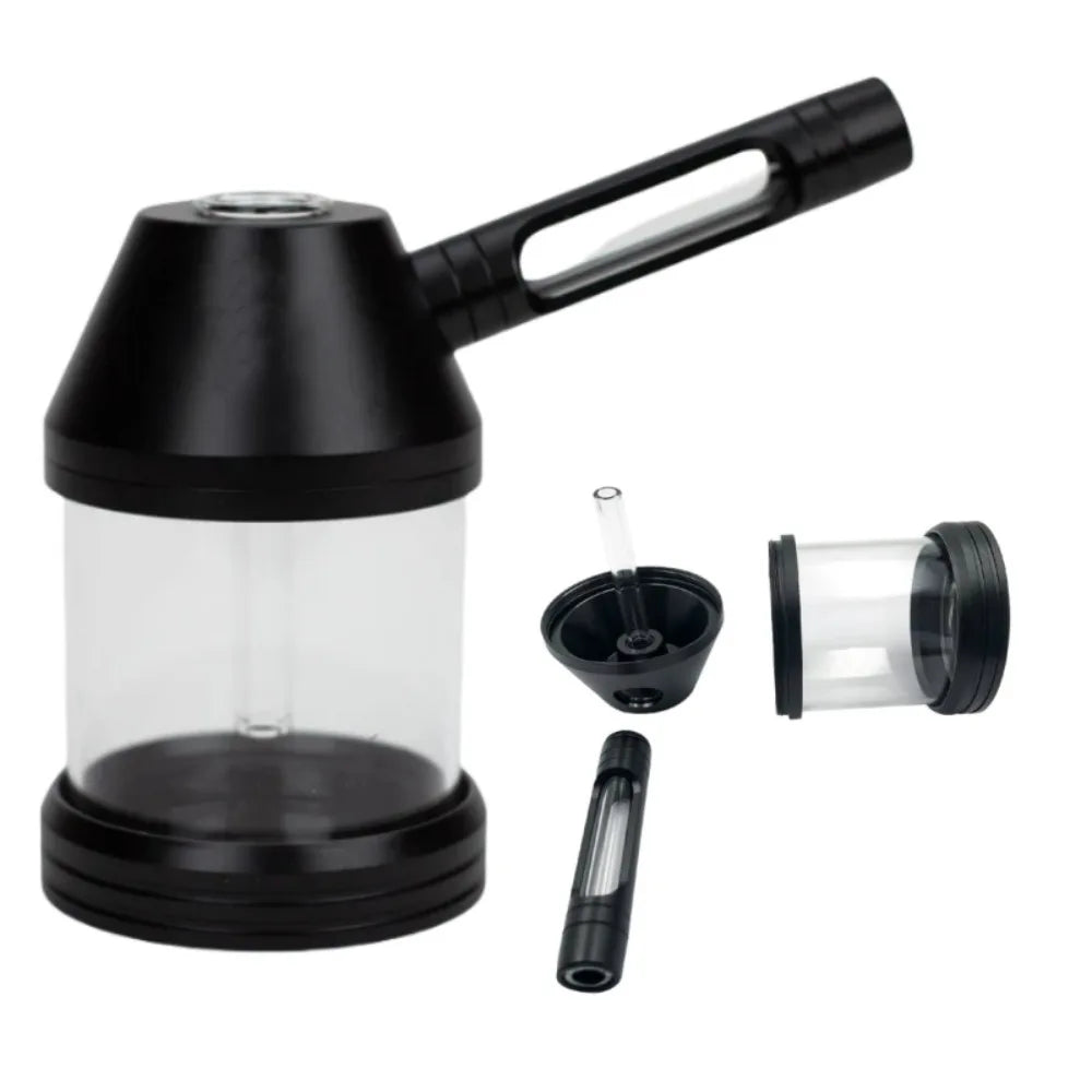 New Smoking Pipe Kit Aluminum Alloy&Glass Dry Burning Grass Herb Tobacco Pipes Hookah Set Portable Shisha Smoke Pipa for Gifts