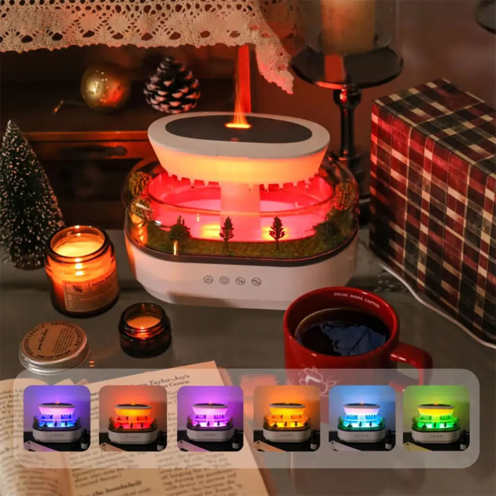 RainCloud Ultrasonic Aroma Humidifier Colorful Light Water Drip Micro Landscape Essential Oil Diffuser Home Cool Mist Humidifier