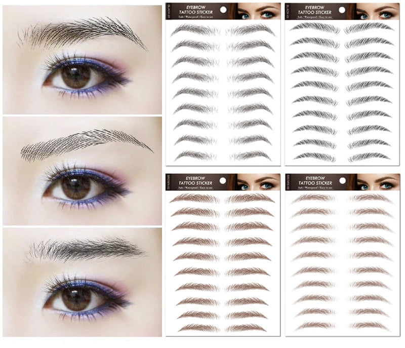 Water-based Hair-liked Authentic Eyebrow Tattoo Sticker Waterproof Cosmetics Long Lasting Makeup False Eyebrows Stickers