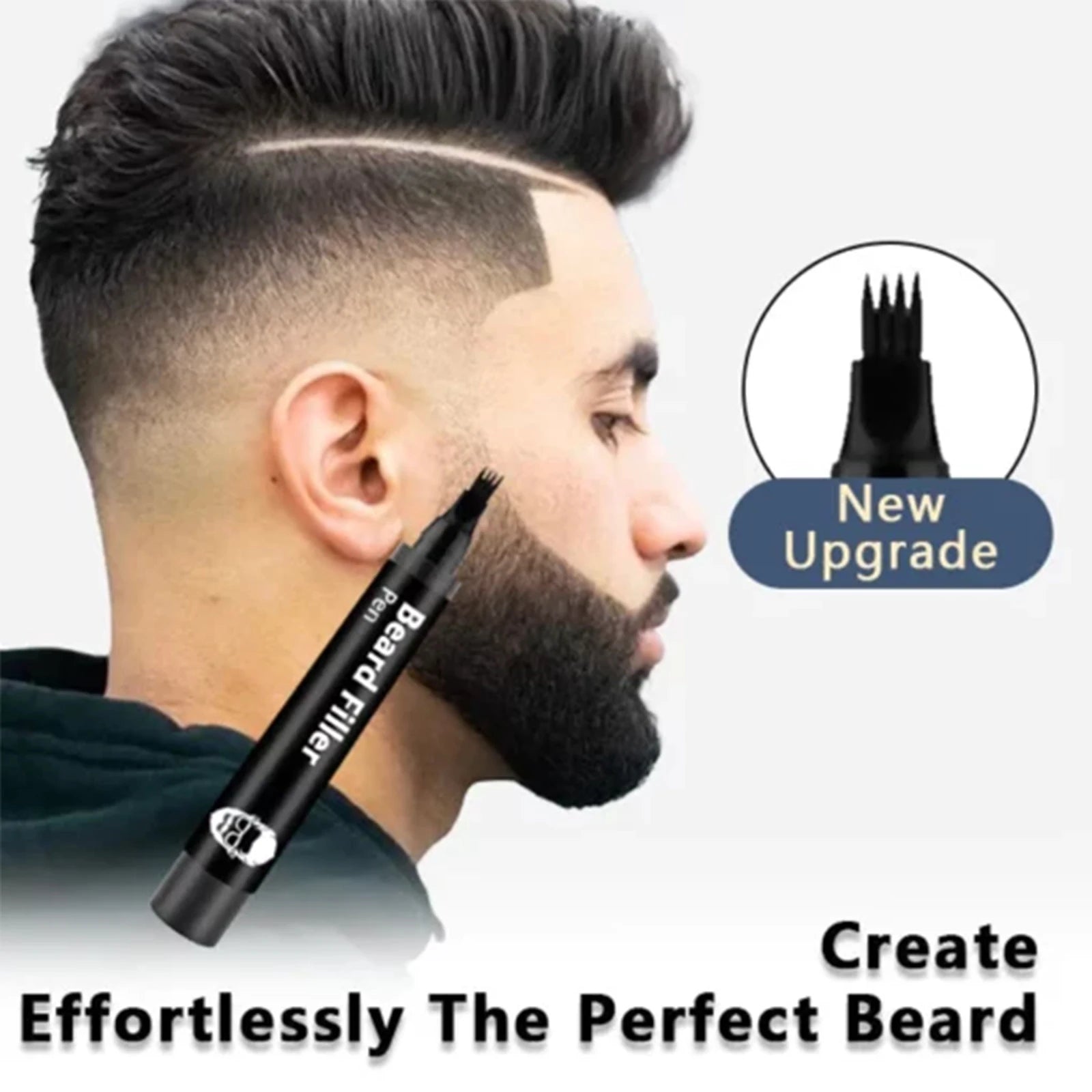 Beard Pen Filler Penci With Brush Kit Waterproof Long Lasting Repair Moustache Coloring Shaping Tools Hair Eyebrow Pencil