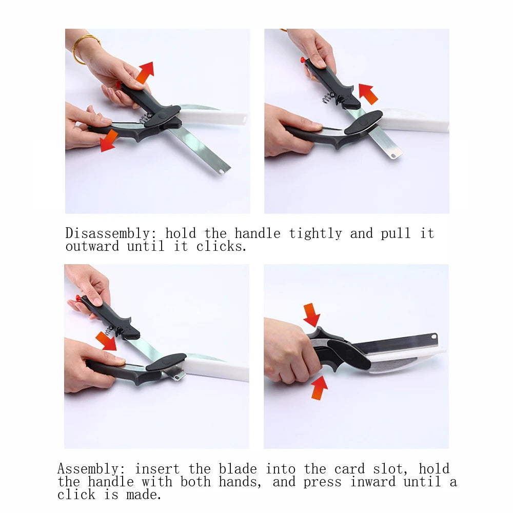 Dobeli Separable Stainless Steel Barbecue Steak Cutting Shear Household Vegetable Scissors 2 In 1 Multi Kitchen Tool Fruit Knife