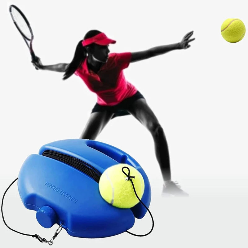 Heavy Duty Tennis Training Aids Base With Elastic Rope Ball Practice Self-Duty Rebound Tennis Trainer Partner Sparring Device