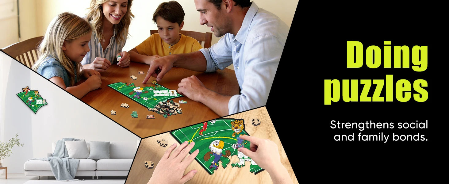 Football Match Style Wooden Jigsaw Puzzle"Game Time"FIFA World Cup DIY Toy Home Wall Decor Ideal Gift for Sports Enthusiasts