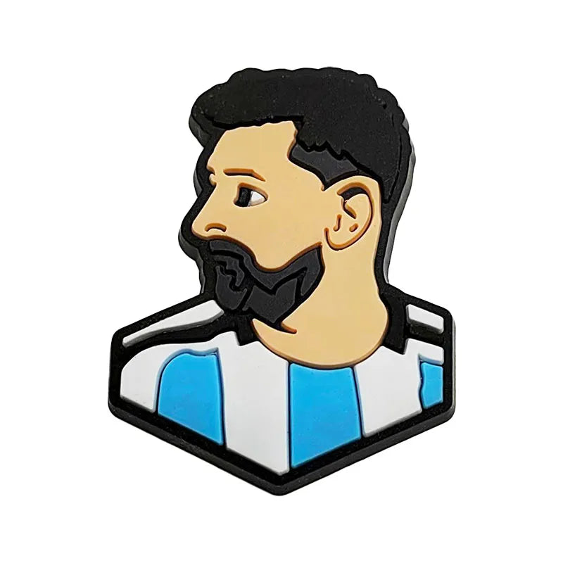 1-16pcs of Football Star Mesi Series Cartoon Shoe Charming Decorative Accessories, Children's Favorite Gifts