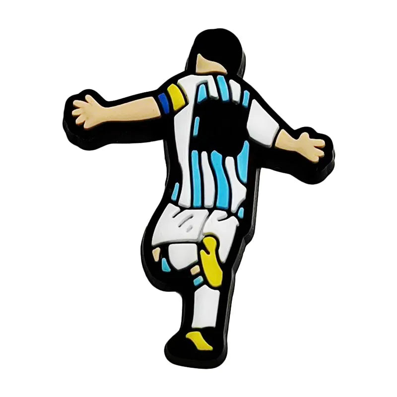 1-16pcs of Football Star Mesi Series Cartoon Shoe Charming Decorative Accessories, Children's Favorite Gifts