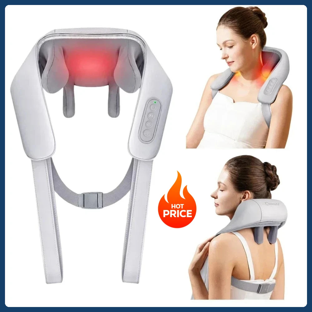 Hot-selling portable mini relaxation clay kneading smart heated shawl, multi-function acupressure massage for trapezius and neck