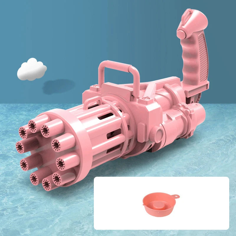 10 Hole Electric Gatling Bubble Machine Automatic Blower Soap Water Maker Gun for Children Summer Beach Outdoor Kids Toys