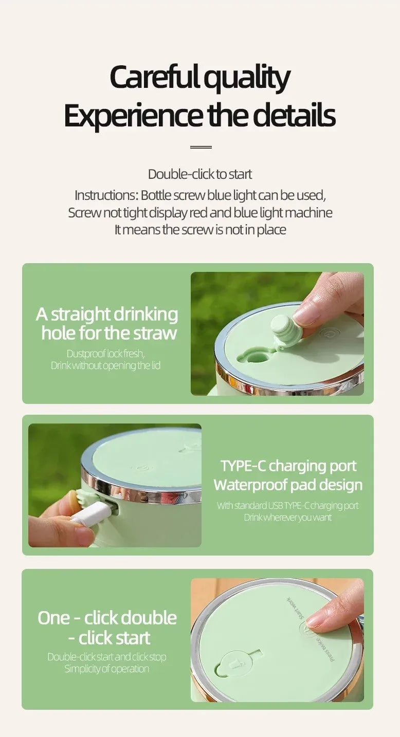 Portable Juicer Blender High-Speed Mini Fruit Juice Cup with Stylish Design Powerful Motor for Home Outdoor Compact Convenient