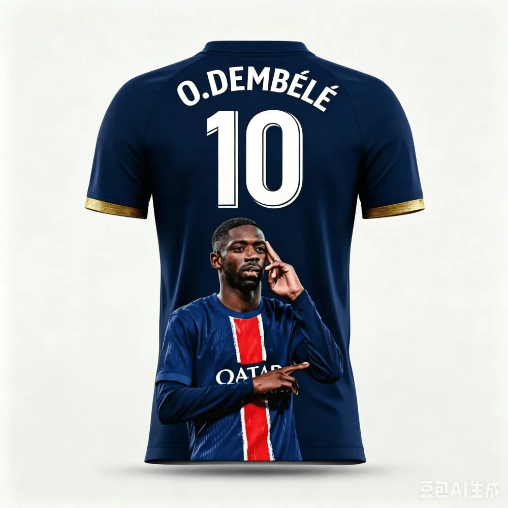 Dembélé Fan Exclusive Summer 3D Print Family Outfit Football Jersey T-shirt Loose and Comfortable Suitable for Daily Wear