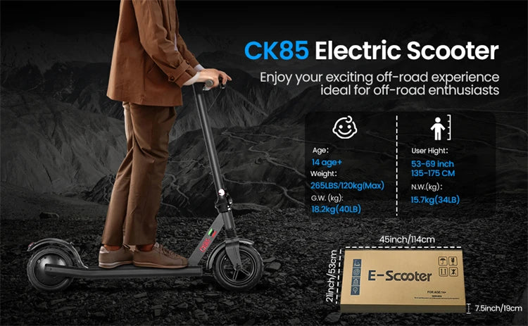 Electric Scooter 350W E Scooter Shock-absorbing ‎8.5 Inches Folding waterproof Commuting Electric Scooters