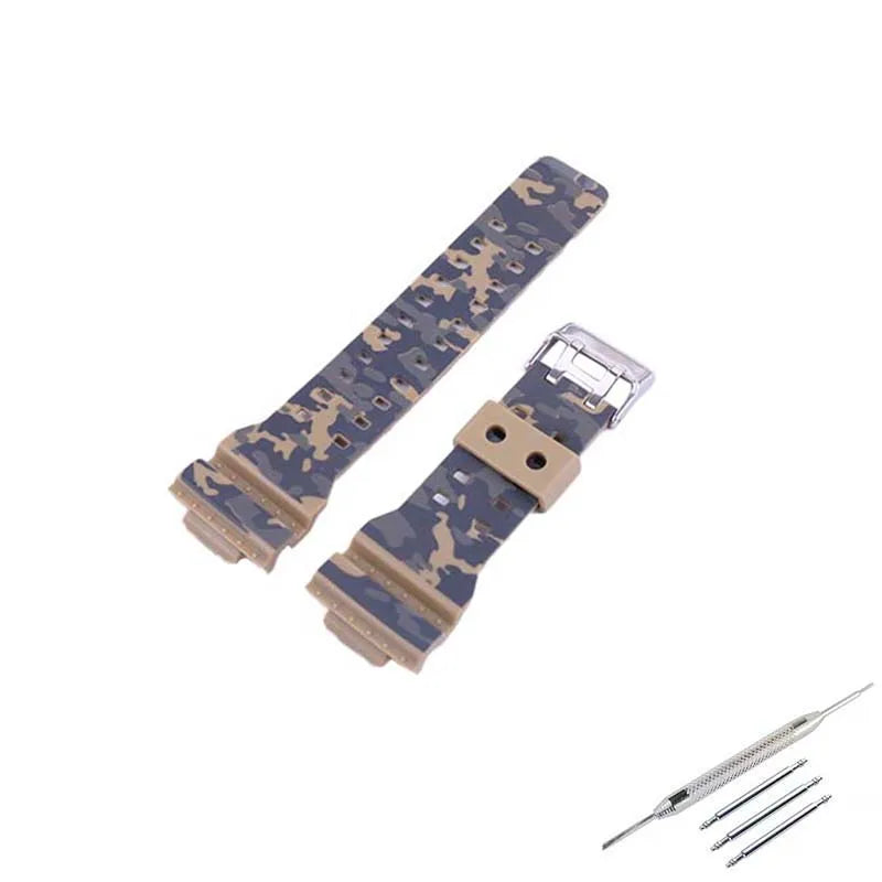 16mm Men's Camo Resin watch band Compatible for Casio GA-100/110/120/140 700 GD-100 GLS-100 GAX-100 watch strap rubber wristband