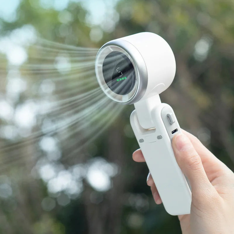 2025 New Hanging Neck Outdoor 180 Degree Folding Desktop Mini Fan Hand-held Folding High-speed Powerful Turbo Fan