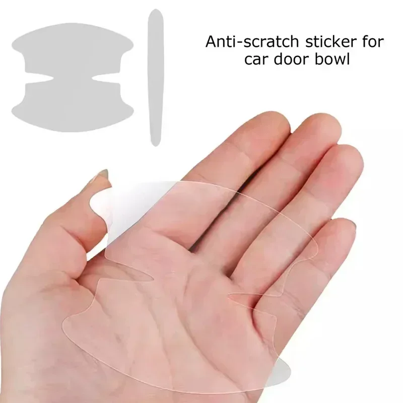 8Pcs Car Door Bowl Anti-scratch Sticker Clear Door Bowl Handle Protection Sticker Paint Surface Film Car Accessories