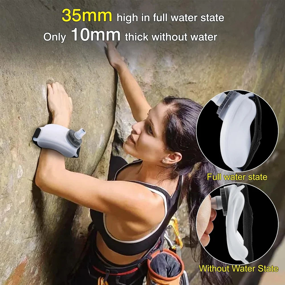1PCS Wrist Water Bottle, Wearable HandsFree Silicone 200 ml Running Water Bottle,  Portable Cycling Marathon Rock Climbing Sport