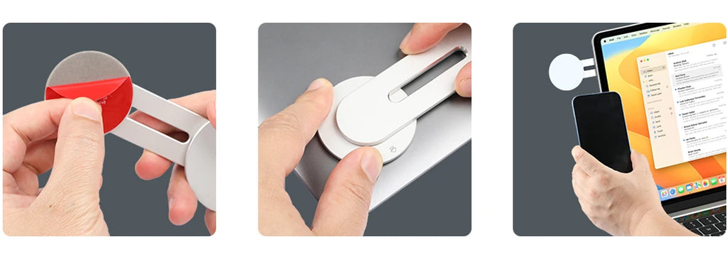 Continuity Flip iPhone Laptop Mount, Slim Magnetic Phone Holder Swivels 180° for Laptops and Monitors, Adjustable Magnetic Arm
