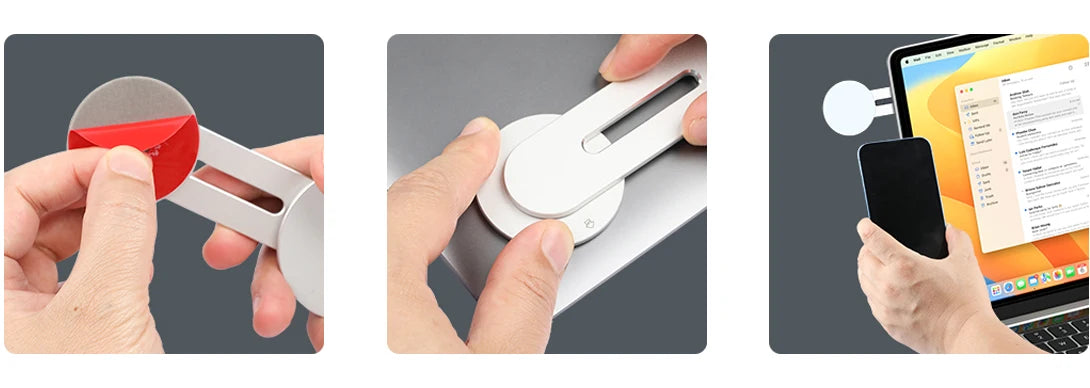 Continuity Flip iPhone Laptop Mount, Slim Magnetic Phone Holder Swivels 180° for Laptops and Monitors, Adjustable Magnetic Arm
