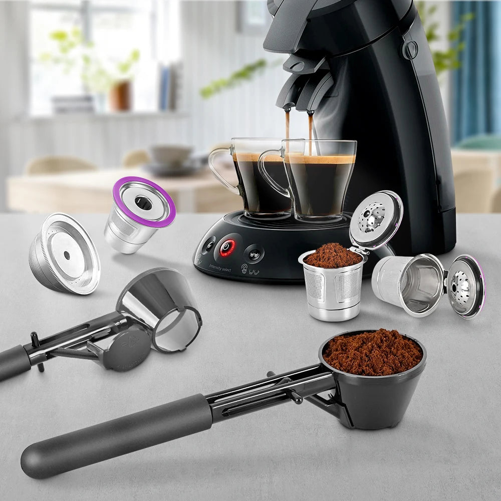 Coffee Scoop Funnel for flling Reusable K-cup Coffee Pot Coffee Spoon Sliding Design Measuring Spoon Kitchen Accessories