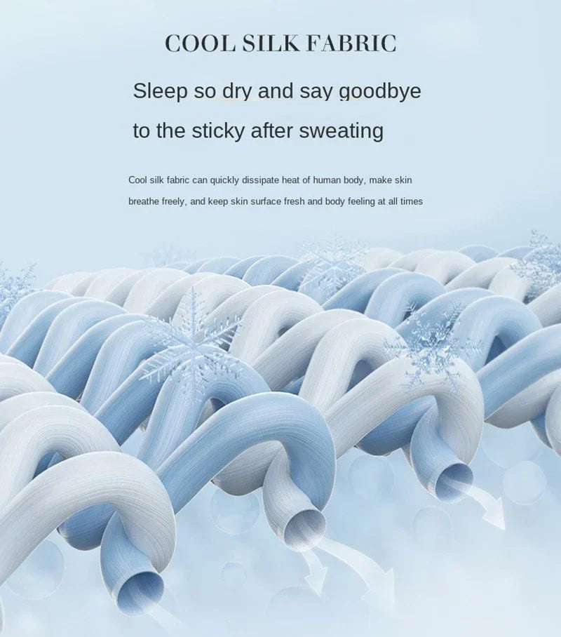 Cooling Blanket for Bed Silky Air Condition Comforter Lightweight Cooled Summer Quilt with Double Side Cold & Cooling Fabric
