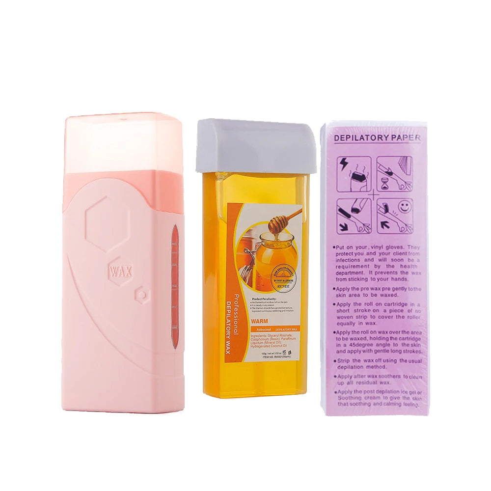 40W Roll On Depilatory Wax Heater Machine Portable Wax Cartridge Hair Removal Cream Heating Device Home Epilator Waxing Warmer