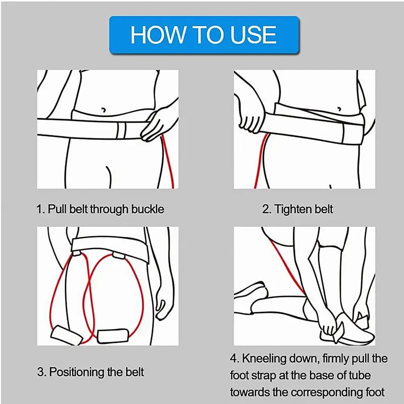 Muscle Strength Training Resistance Band Legs Waist Belt Pedal Exercise Body Building Workout Elastic Bands Fitness Equipment
