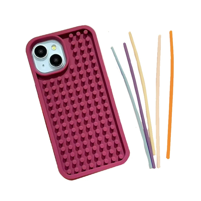 Funny Sensory Activity Board Silicone Decompression Phone Case For iPhone 16 15 14 13 12 11 17 Pro Max Soft Back Cover