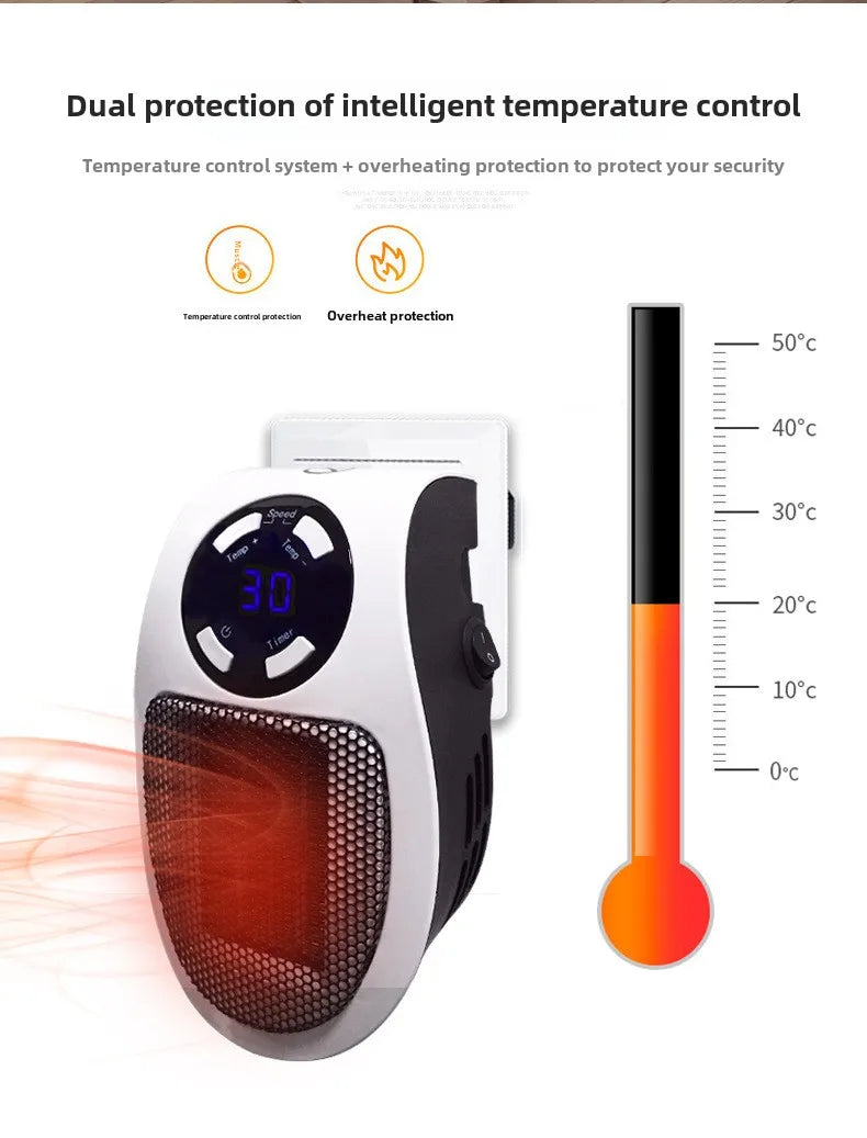 Eco Plug in Electric Heater Wall Outlet Space Heater with Energy Efficient Low Noise Room Heater Portable Heaters for Indoor Use