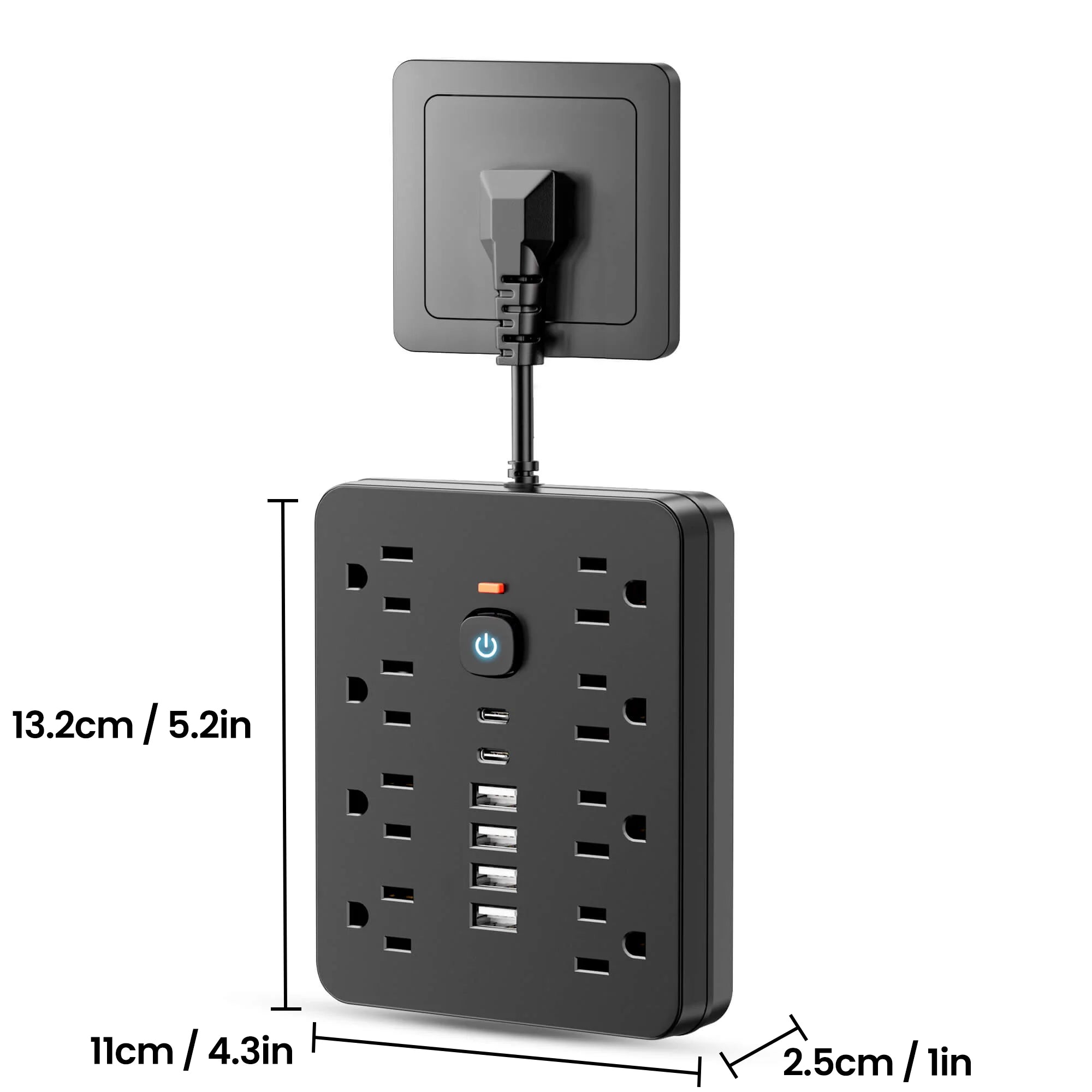 14-in-1 Multifunctional Power Strip with Switch & Surge Protection,  with 8AC Outlets & 4 USB & 2 Type-C Ports travel charger