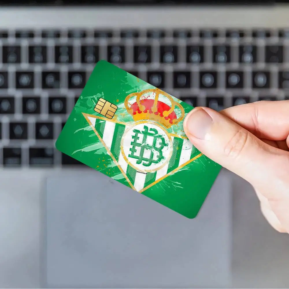 Football R-Real B-Betis Bank Credit Cards Bus Pass Stickers Cool Decoration Waterproof 4PCS Card