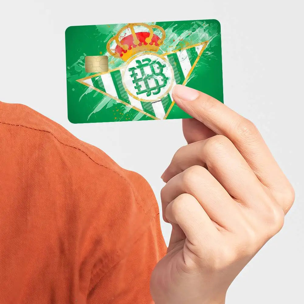 Football R-Real B-Betis Bank Credit Cards Bus Pass Stickers Cool Decoration Waterproof 4PCS Card