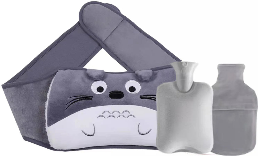 3-Piece Set Filling Water Type Hot Water Bag Hot Water Bottle Cover Plush Animal Belt Winter Menstrual Women Belly Hand Warmer