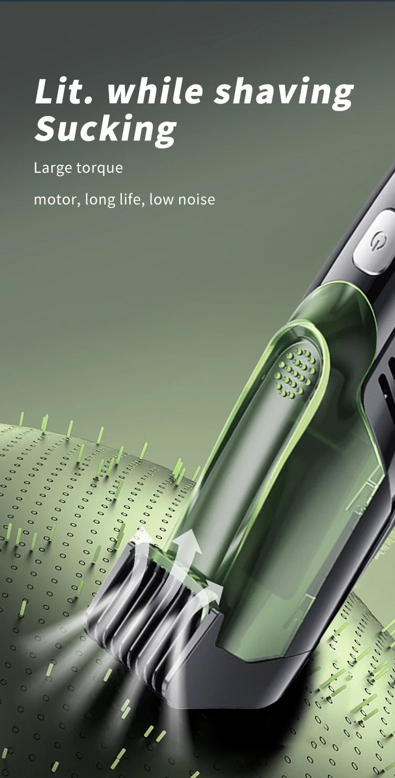 Vacuum Body Hair Trimmer for Men, Mustache Trimmer with 20 Length and Styles Adjustable, Built-in Vacuum Trimmer for Mustache
