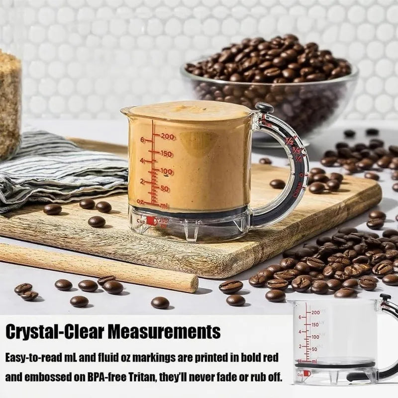 Adjustable Measuring Cup Multi-Functional Measuring Cup with Scraper-Style Seal Base Measurings Cube Cups for Cooking Kitchen