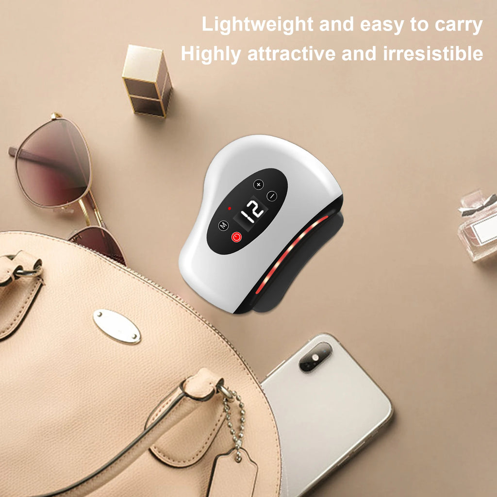 Gua Sha Facial Tool with Heat and Vibration Gua Sha Face Massager Muscle Scraper Tool for Lymphatic Drainage Lift Puffiness
