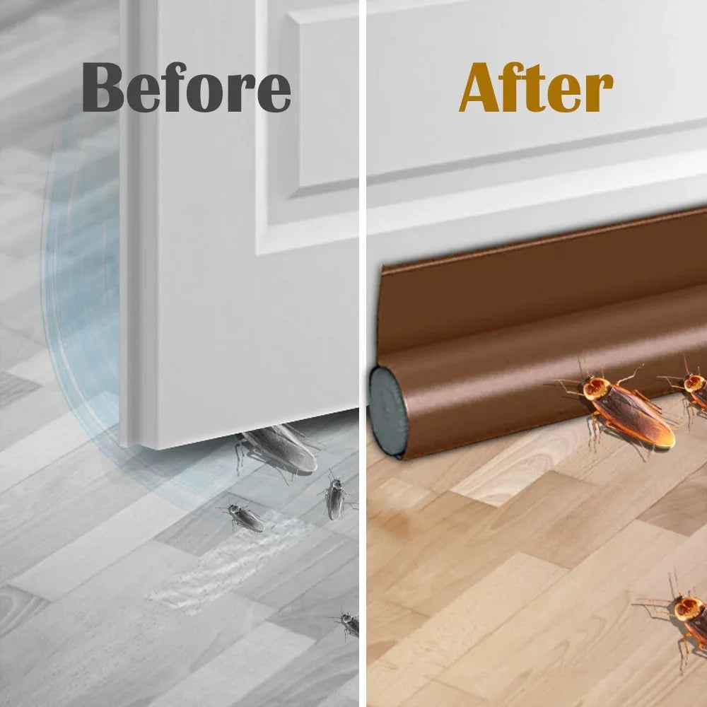 Adjustable Door Bottom Seal Strip Weatherstrip Under Door Draft Stopper Anti-Cold One Side Gap Blocker Foam Weather Strip Adjust