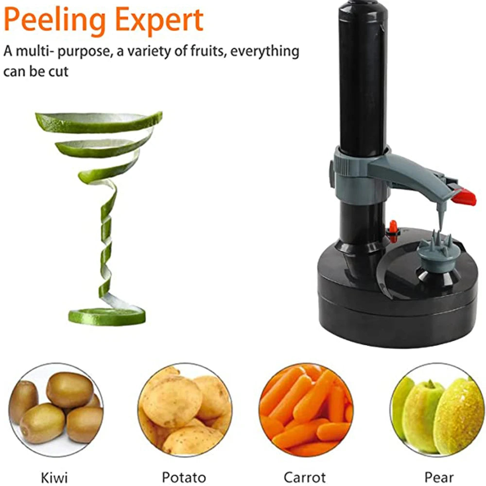 Electric Potato Peeler Multifunctional Fruit Peeler With Adapter And Spare Blades Kitchen Automatic Rotating Peeling Tool