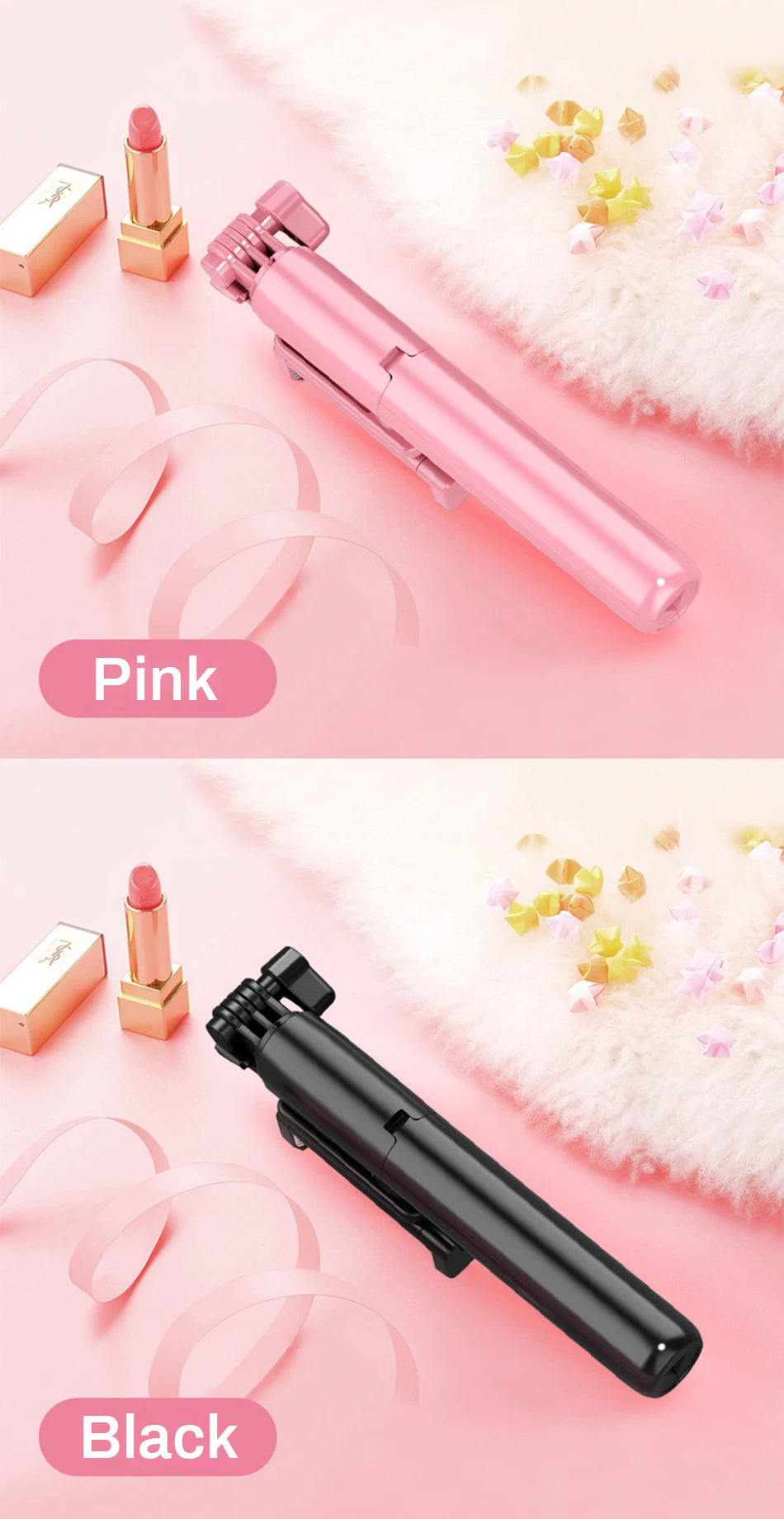4in1 Wireless bluetooth compatible Selfie Stick LED Ring light Extendable Handheld Monopod Live Tripod for iPhone Android