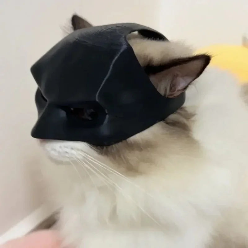 Bat Cat Avenger Mask for Halloween, Black Cosplay Hat Cat Funny Toys Cool Superhero Cat Masks Pet Supplies Photos Props