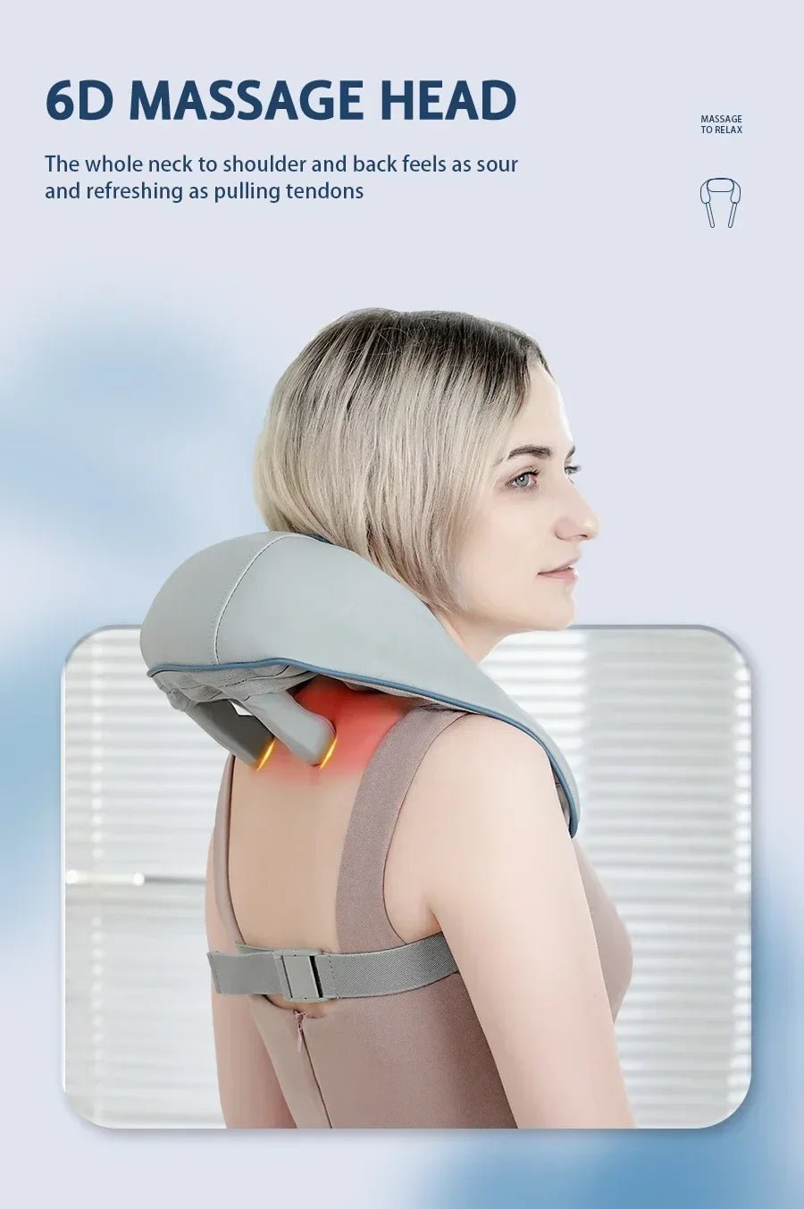 Hot-selling portable mini relaxation clay kneading smart heated shawl, multi-function acupressure massage for trapezius and neck