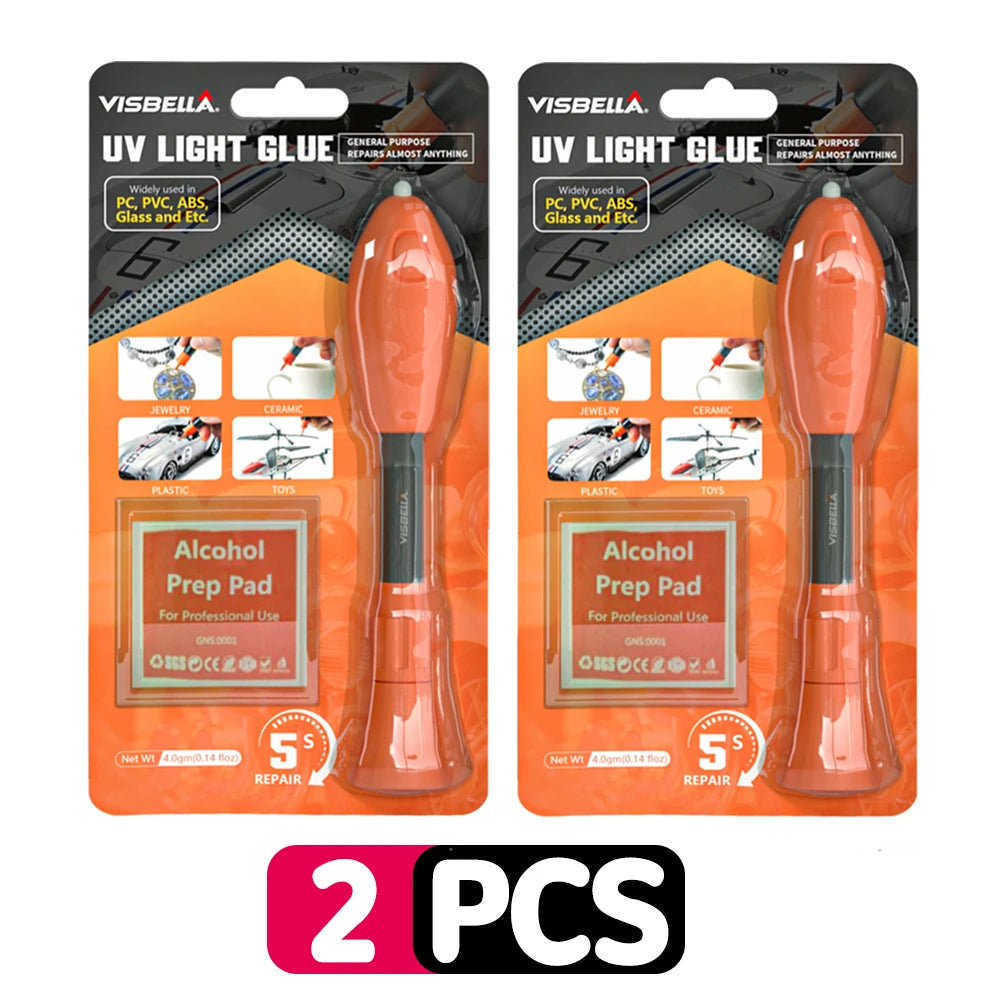 UV Light Glue Super Glue 5 Seconds Fix Adhesives Sealer Glass Metal Plastic Model Data Lines Crack Caulk High Temperature Repair