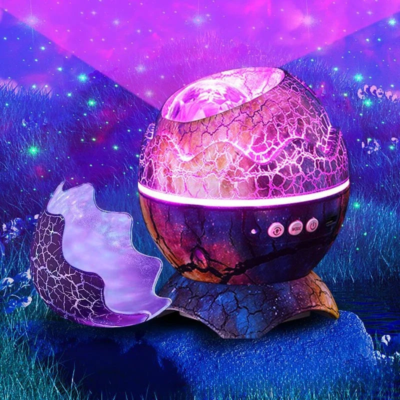 Dinosaur Egg Galaxy Projector with Remote Control Bluetooth Speaker LED Night Light Starry Sky Projection Light Children's Gift