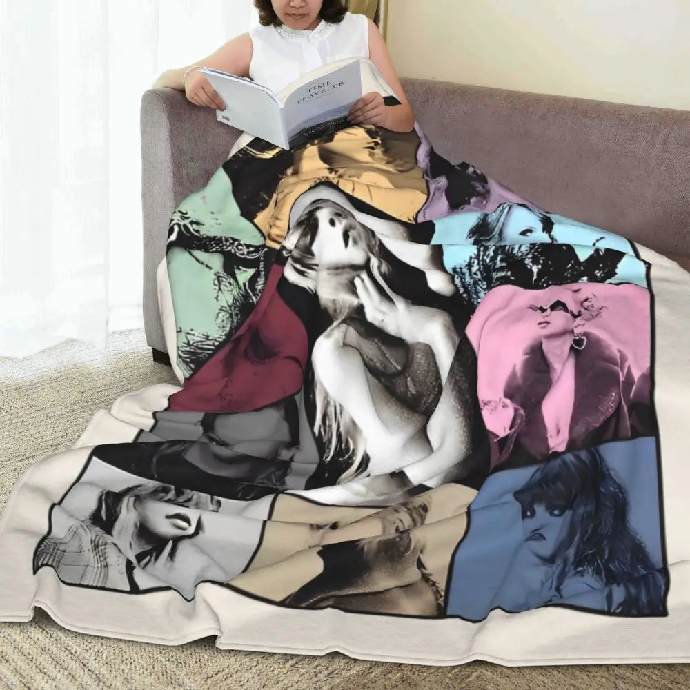 The Eras Tour Blanket Flannel Print Tayloring Portable Lightweight Thin Throw Blankets for Bedding Outdoor Quilt