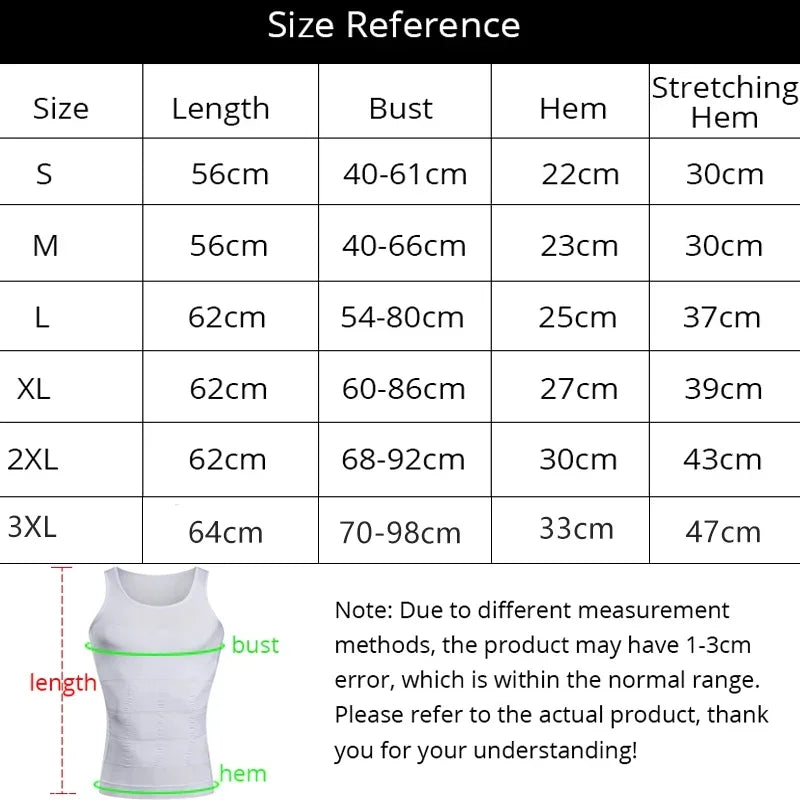 Men's Slimming Body Shapewear Corset Vest Shirt Compression Abdomen Tummy Belly Control Slim Waist Cincher Underwear Sports Vest