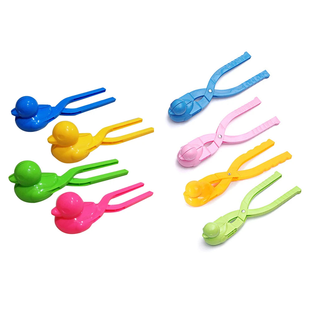 Snowball Maker Clip for Kids Adult Heart Snowflake Duck Shape Clip Tongs for Outdoor Sand Snow Ball Mold Toys Fight Sports Toys